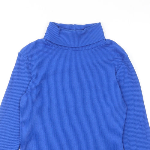 John Lewis Womens Blue Roll Neck Polyester Pullover Jumper Size 10