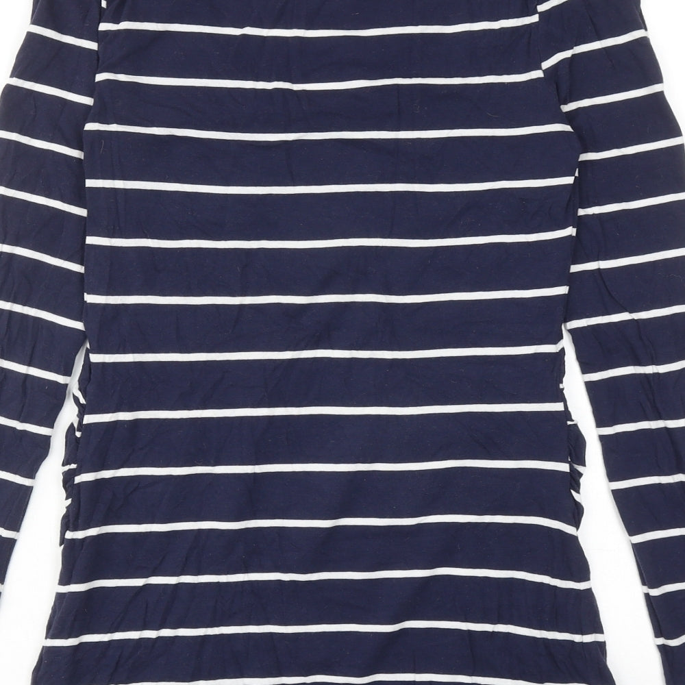 Gap Womens Blue Striped Cotton Basic T-Shirt Size M V-Neck