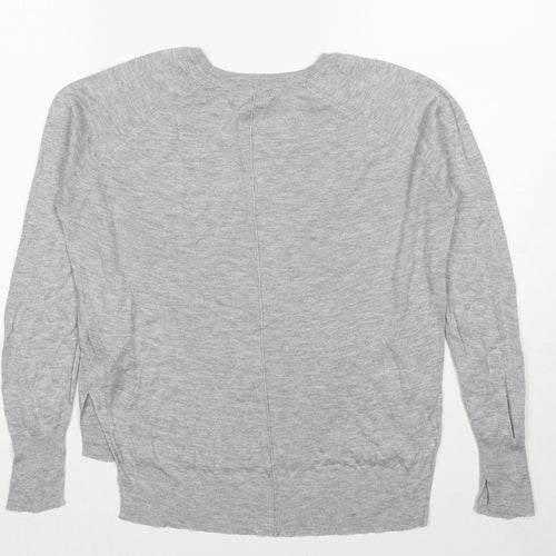 Zara Womens Grey Crew Neck Viscose Pullover Jumper Size S