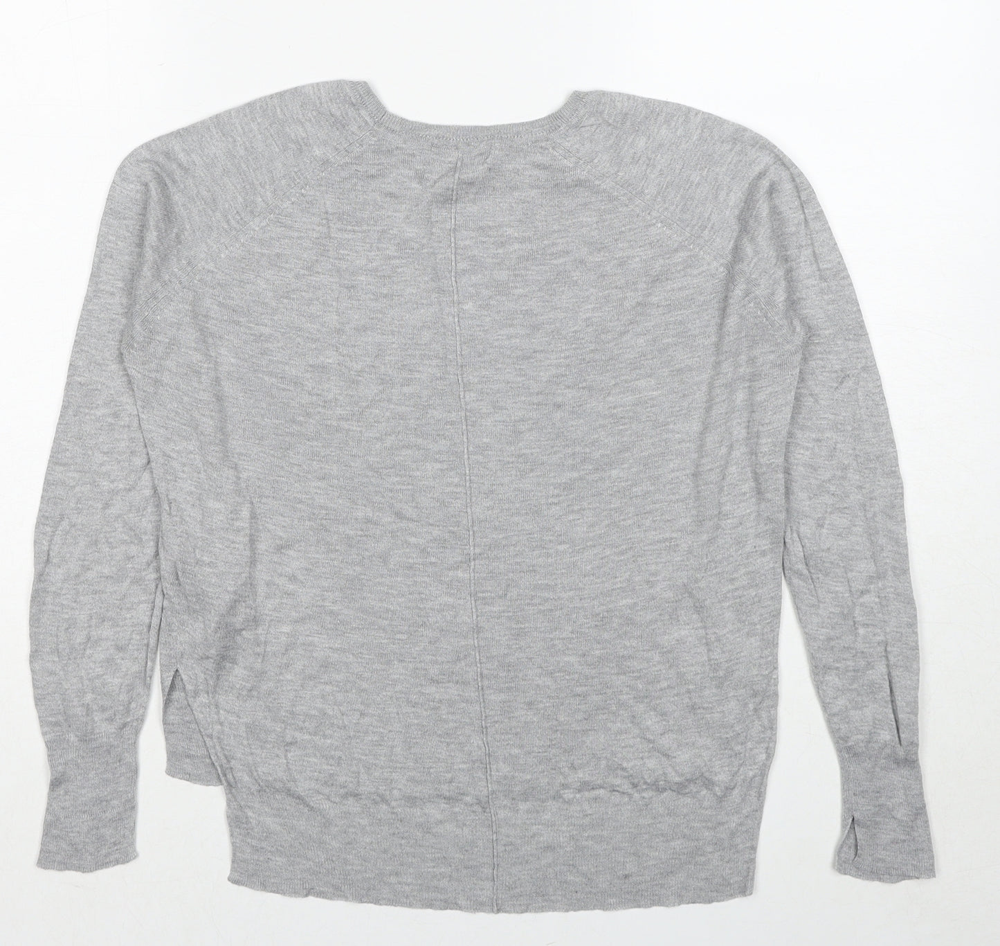 Zara Womens Grey Crew Neck Viscose Pullover Jumper Size S