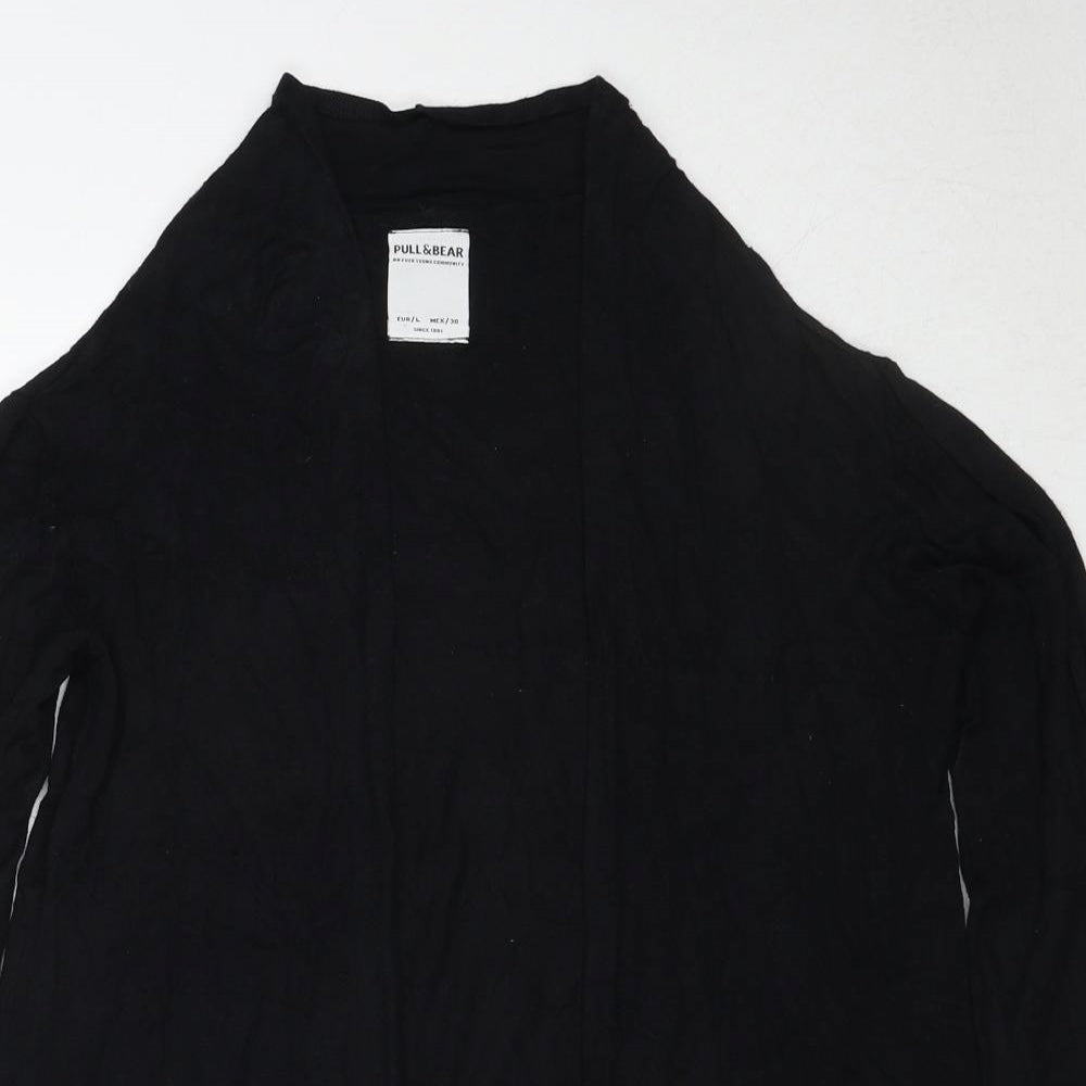 Pull&Bear Womens Black V-Neck Polyester Cardigan Jumper Size L