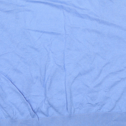 Marks and Spencer Womens Blue V-Neck Cotton Cardigan Jumper Size 16