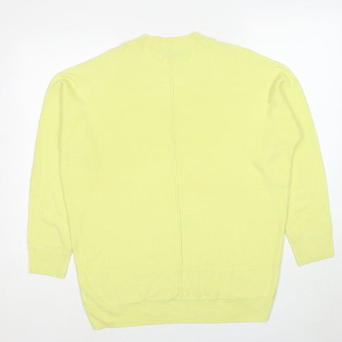 NEXT Womens Yellow Crew Neck Acrylic Pullover Jumper Size S