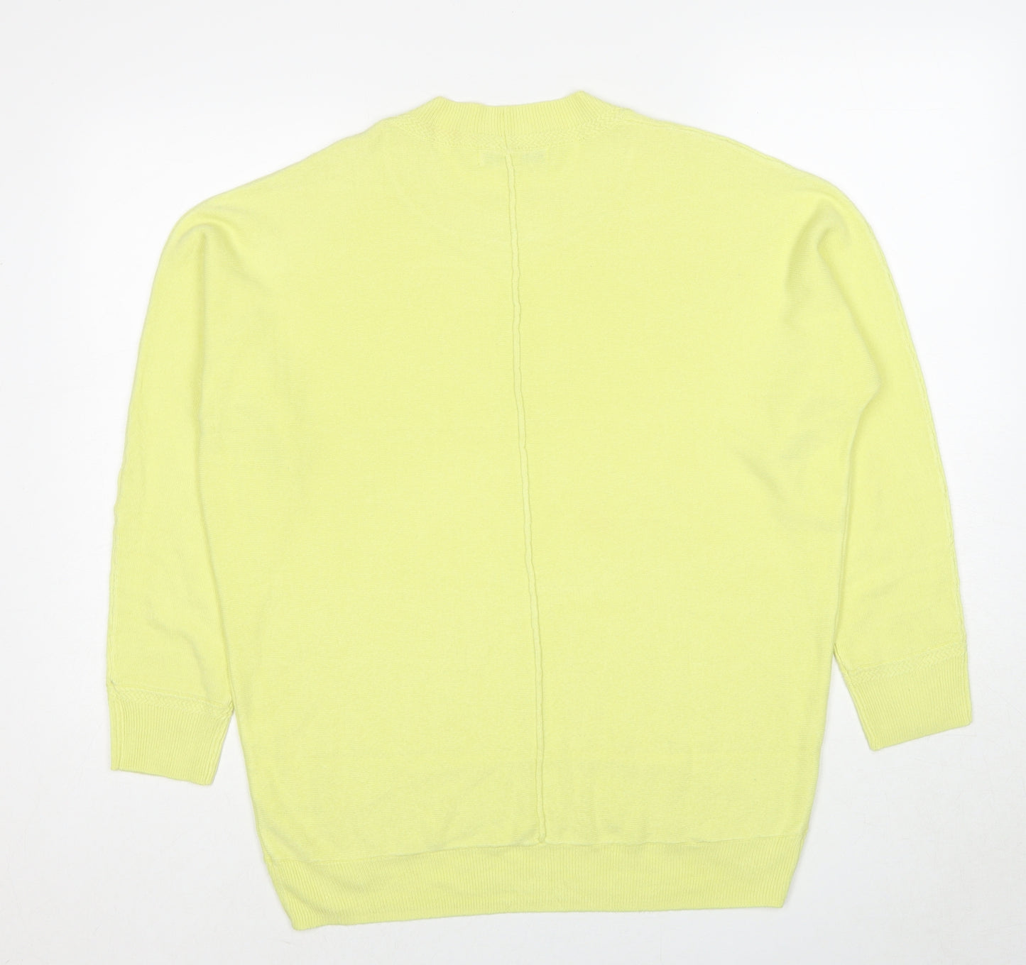 NEXT Womens Yellow Crew Neck Acrylic Pullover Jumper Size S