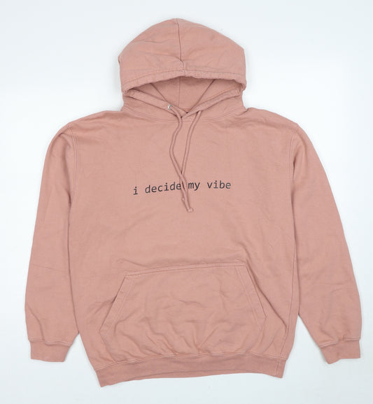 Jessie&Co Womens Pink Cotton Pullover Hoodie Size M Pullover - I decide my vibe