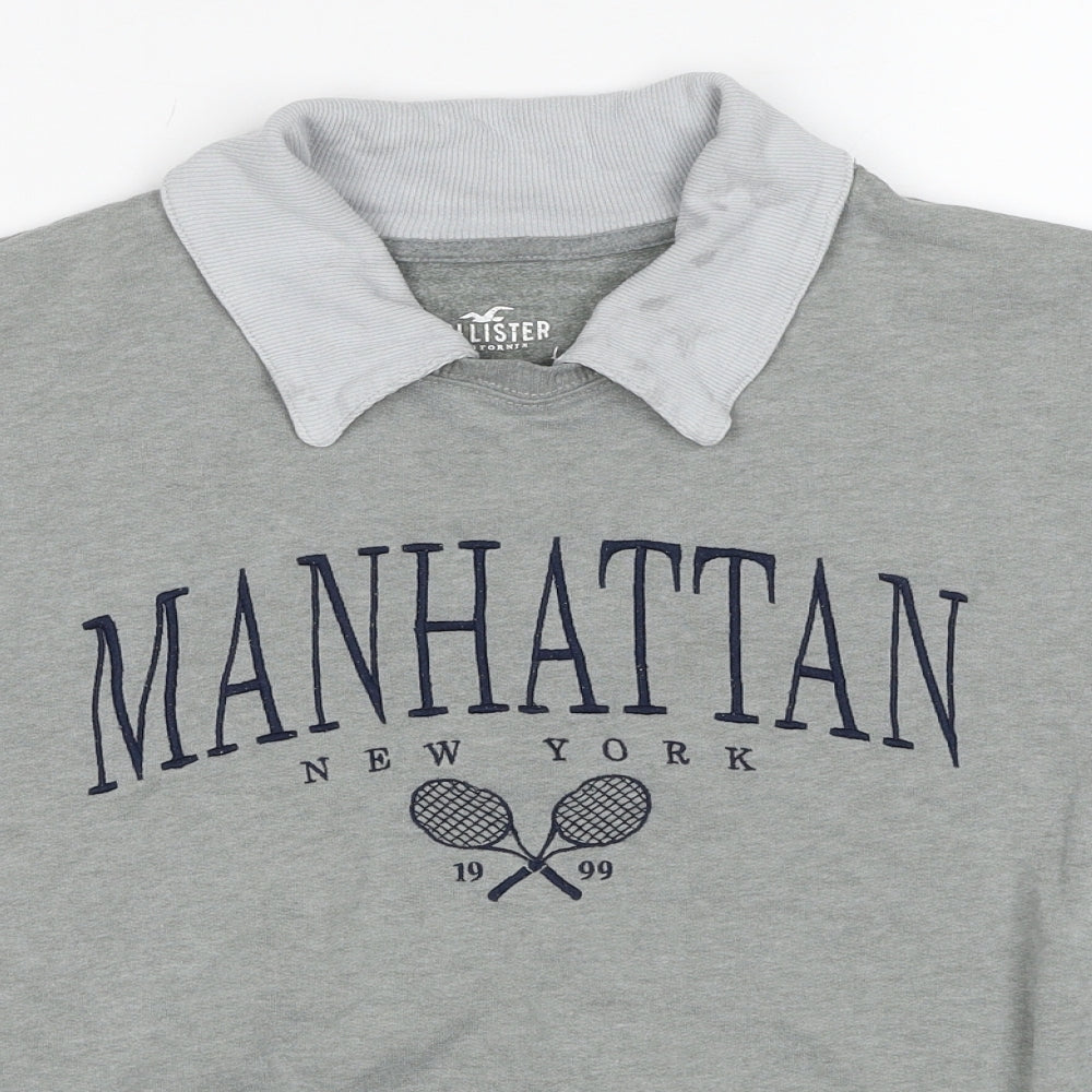 Hollister Mens Grey Cotton Pullover Sweatshirt Size M - Manhattan New York
