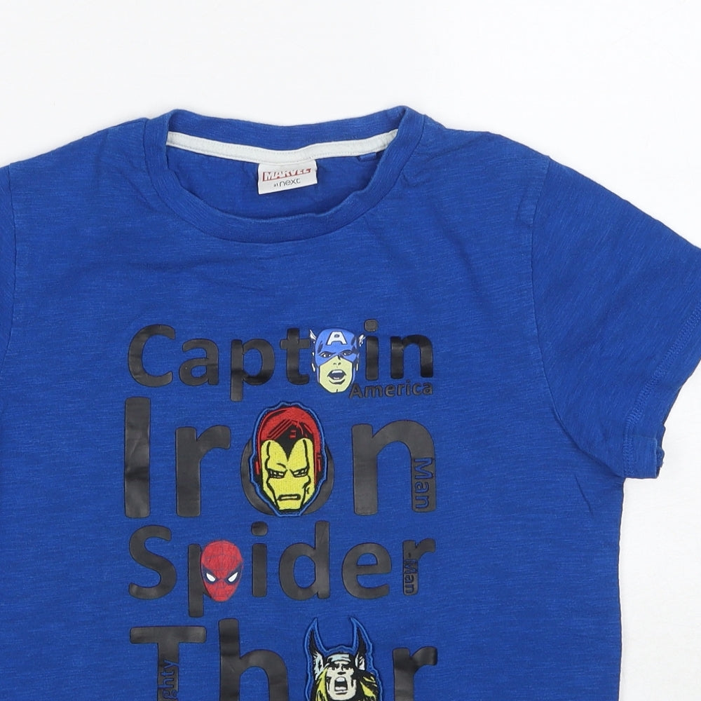 Marvel Boys Blue Cotton Basic T-Shirt Size 11 Years Round Neck Pullover - Avengers