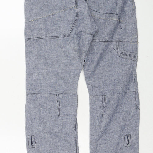 NEXT Boys Blue Linen Jogger Trousers Size 12 Years Regular Drawstring