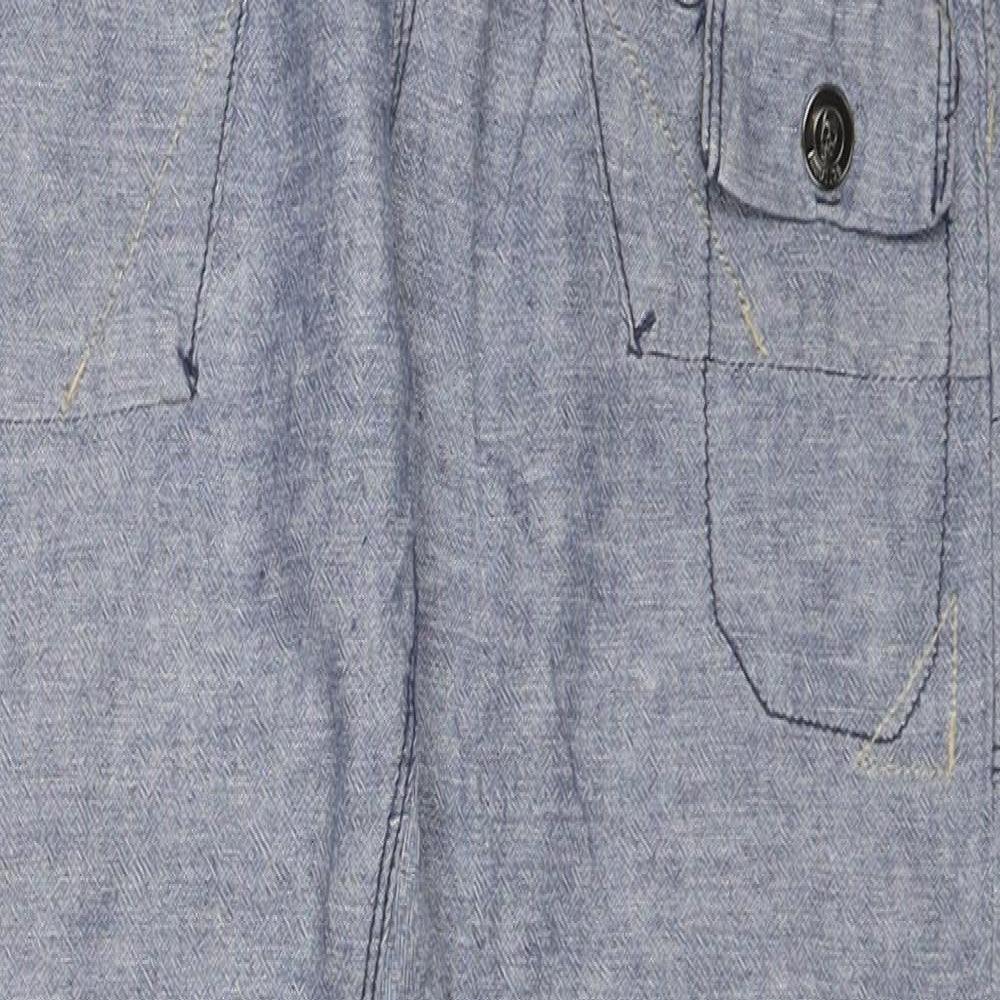 NEXT Boys Blue Linen Jogger Trousers Size 12 Years Regular Drawstring