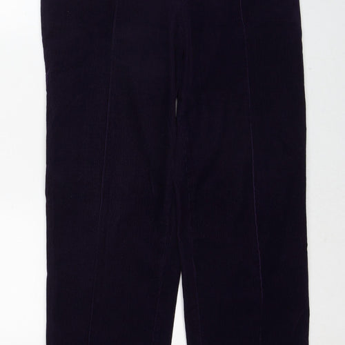 Marks and Spencer Womens Purple Cotton Trousers Size 14 Regular