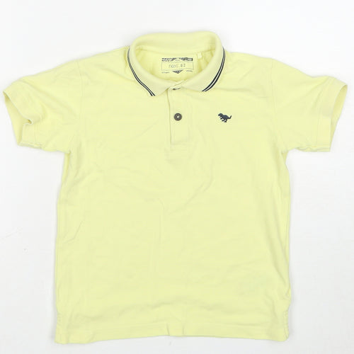 NEXT Boys Yellow Cotton Basic Polo Size 5-6 Years Collared Pullover