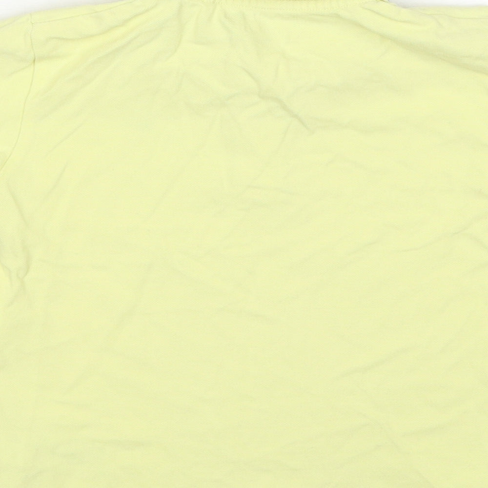 NEXT Boys Yellow Cotton Basic Polo Size 5-6 Years Collared Pullover