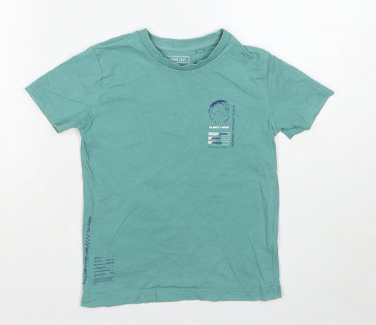NEXT Boys Blue Cotton Basic T-Shirt Size 5 Years Round Neck Pullover - Mars