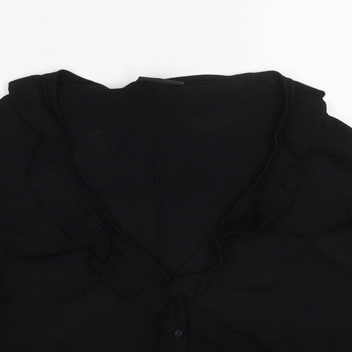 Alex & Co Womens Black V-Neck Viscose Cardigan Jumper Size 10