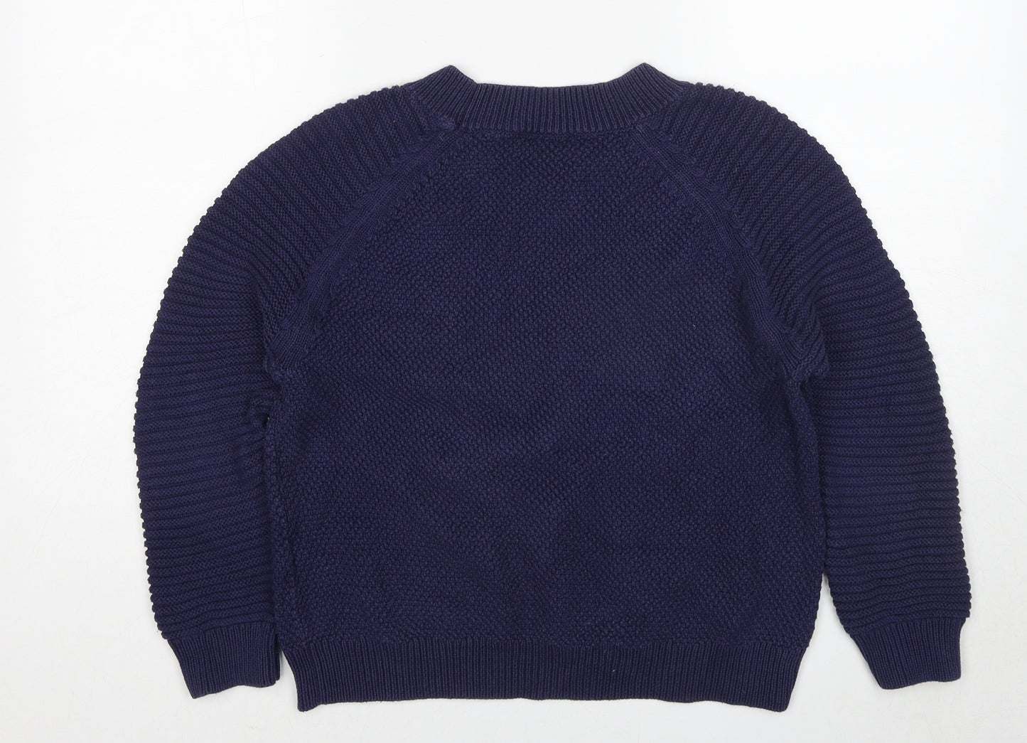 Great Plains London Womens Blue Round Neck Cotton Pullover Jumper Size XS