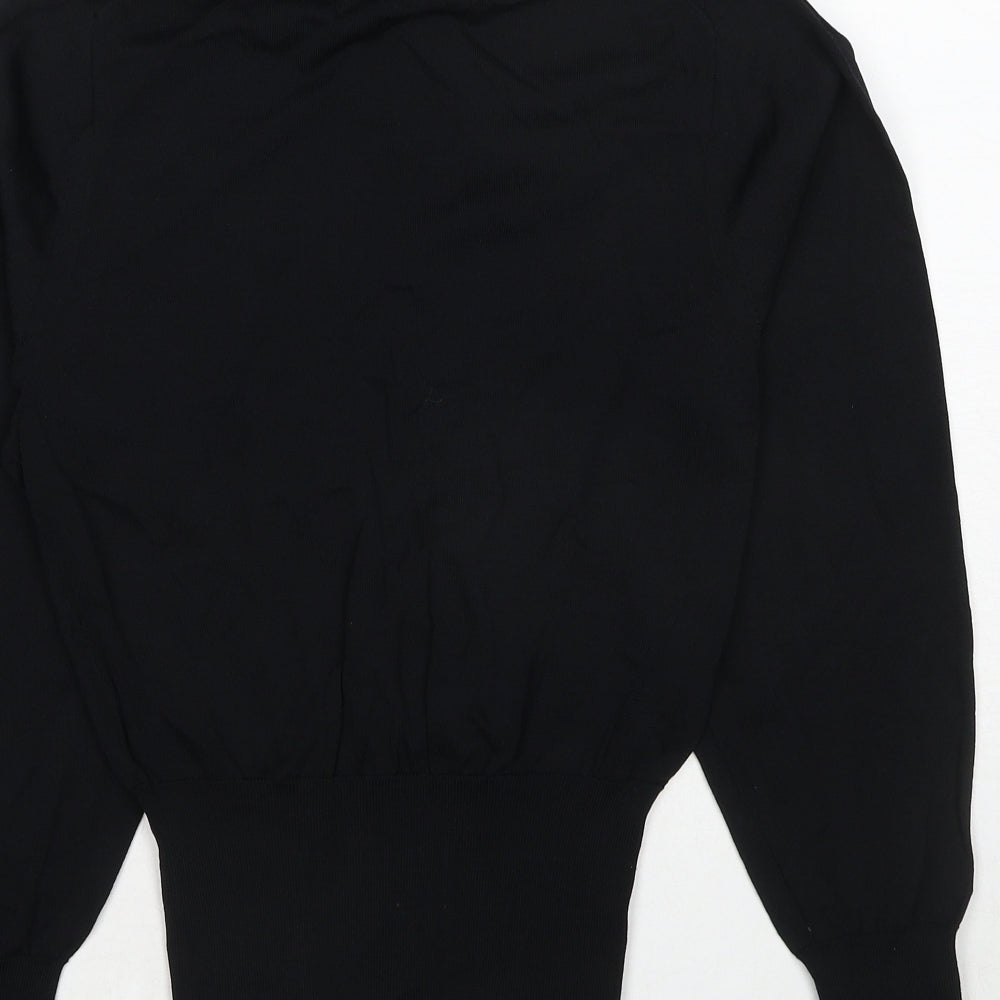 Uniqlo Womens Black Collared Viscose Pullover Jumper Size S