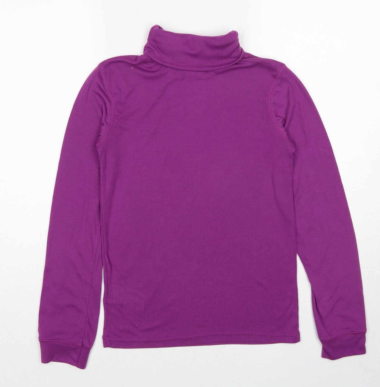Mountain Warehouse Girls Purple Polyester Basic T-Shirt Size 13 Years Roll Neck Pullover