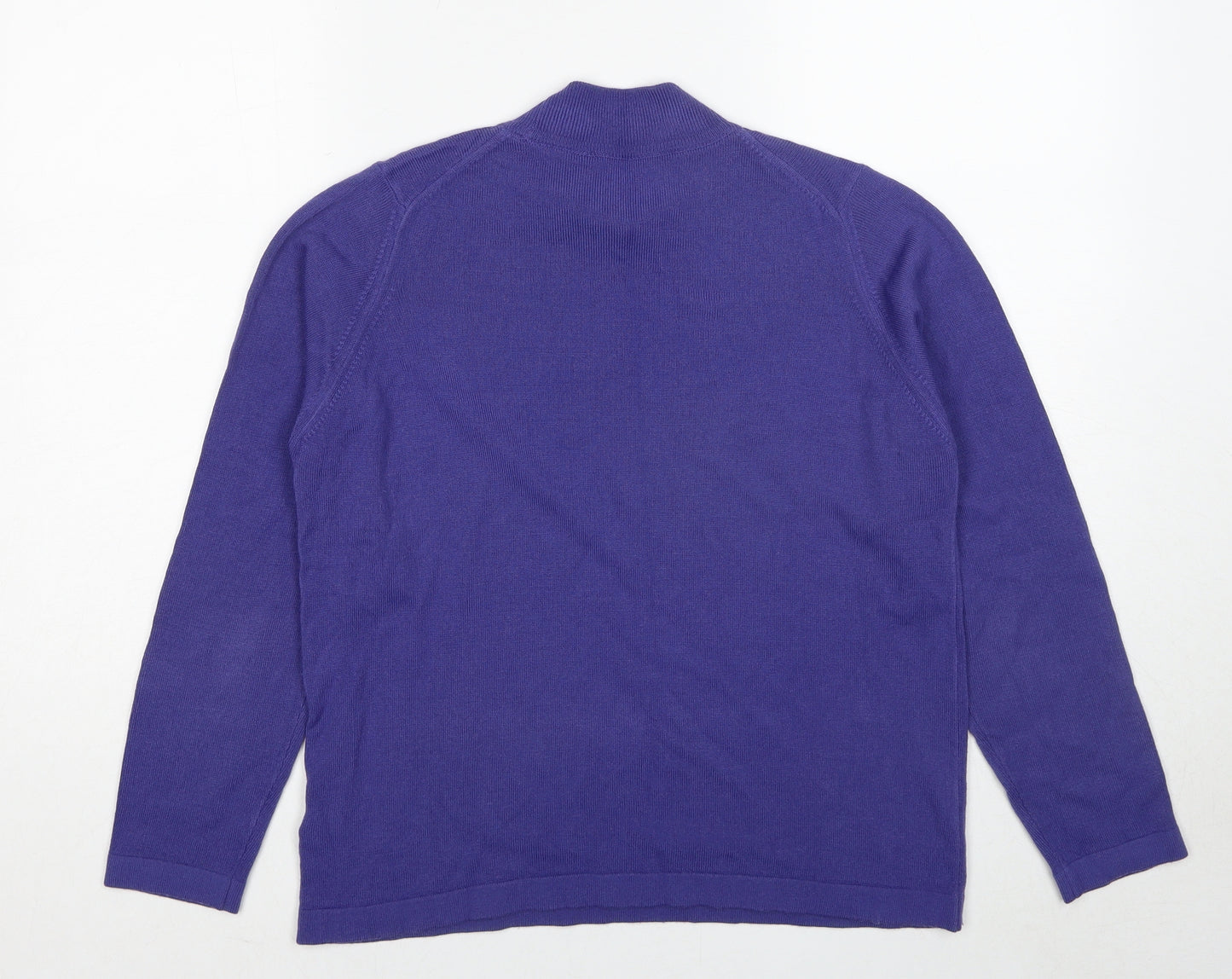 Marks and Spencer Womens Purple High Neck Acrylic Pullover Jumper Size 16