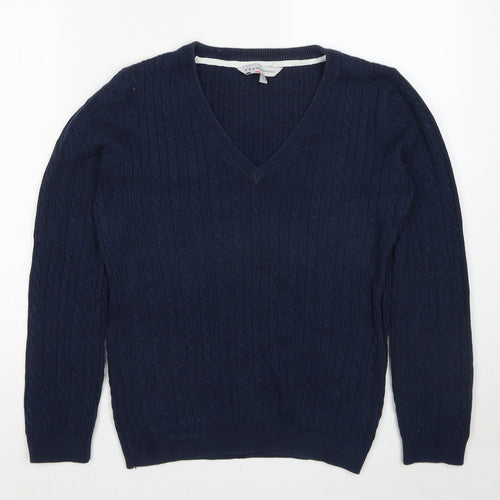 NEXT Boys Blue V-Neck Cotton Pullover Jumper Size 12 Years Pullover