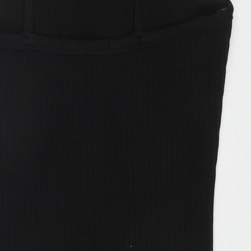 Amanti Womens Black Rubber Bodysuit One-Piece Size L Snap
