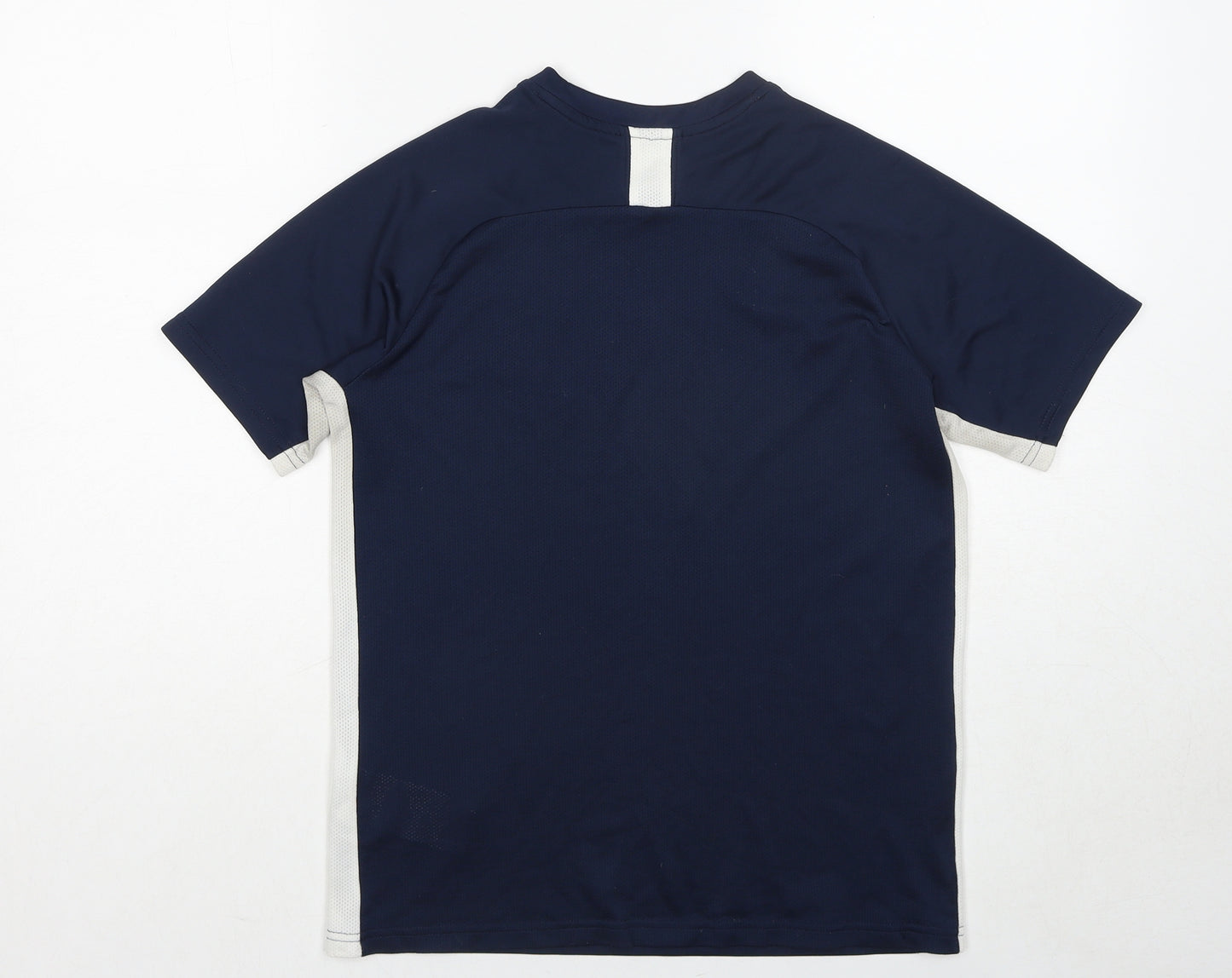 Nike Boys Blue Polyester Basic T-Shirt Size 13-14 Years Round Neck Pullover