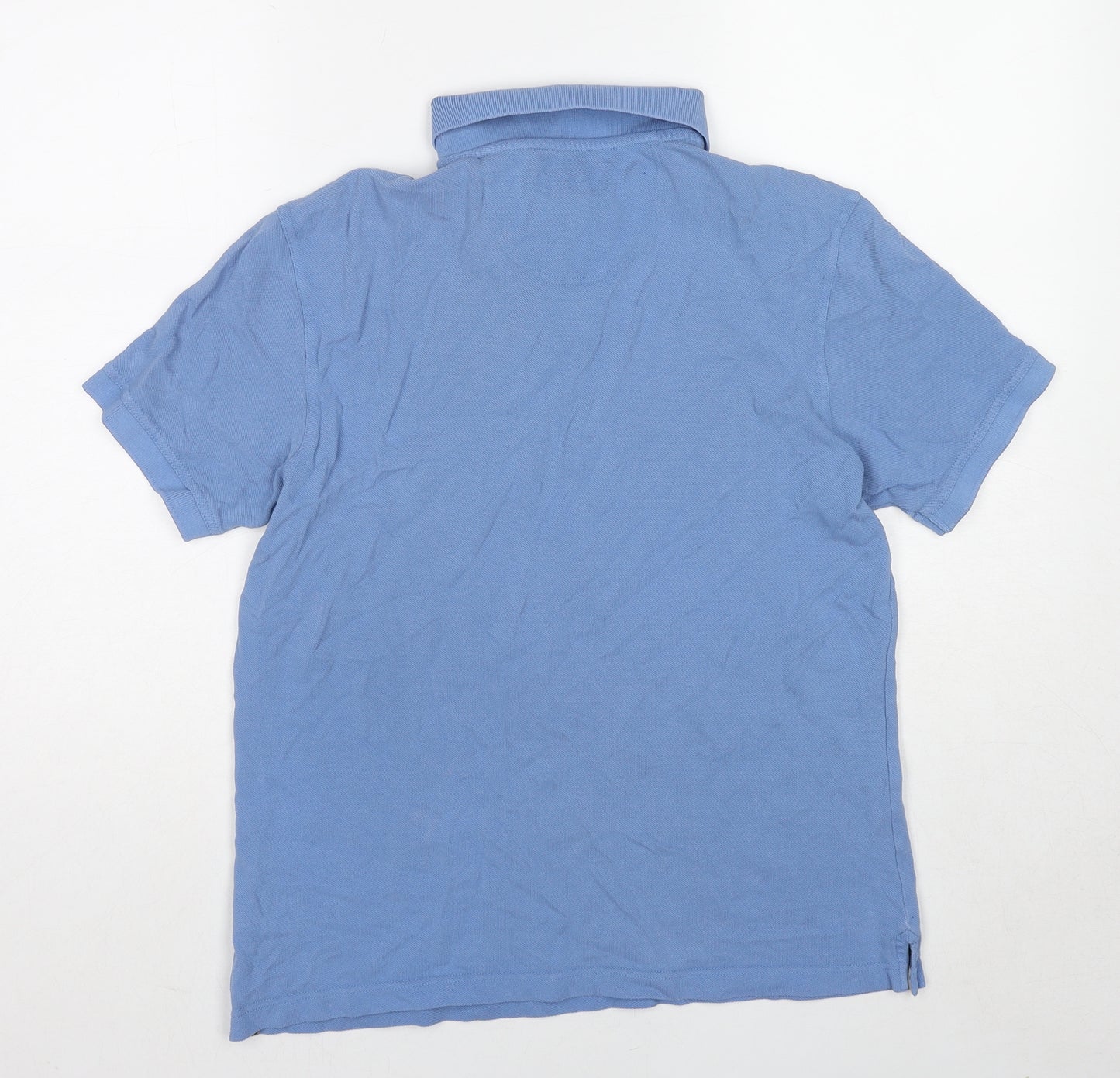 Barbour Mens Blue Cotton Polo Size M Collared Pullover