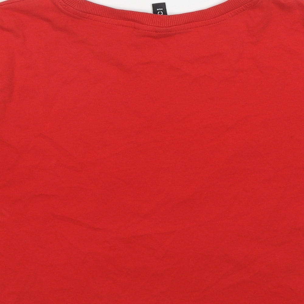 H&M Womens Red Cotton Basic T-Shirt Size L Round Neck - Arizona Motors