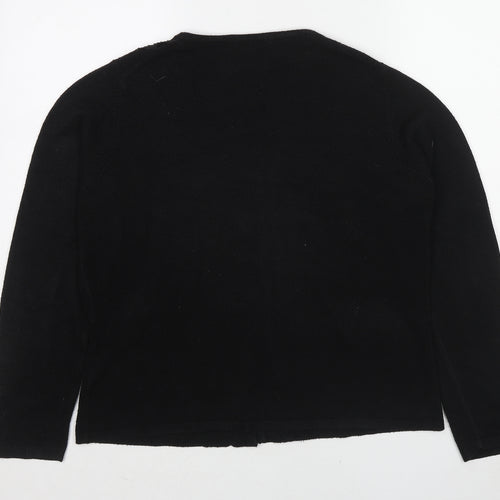 Marks and Spencer Womens Black V-Neck Acrylic Cardigan Jumper Size 18