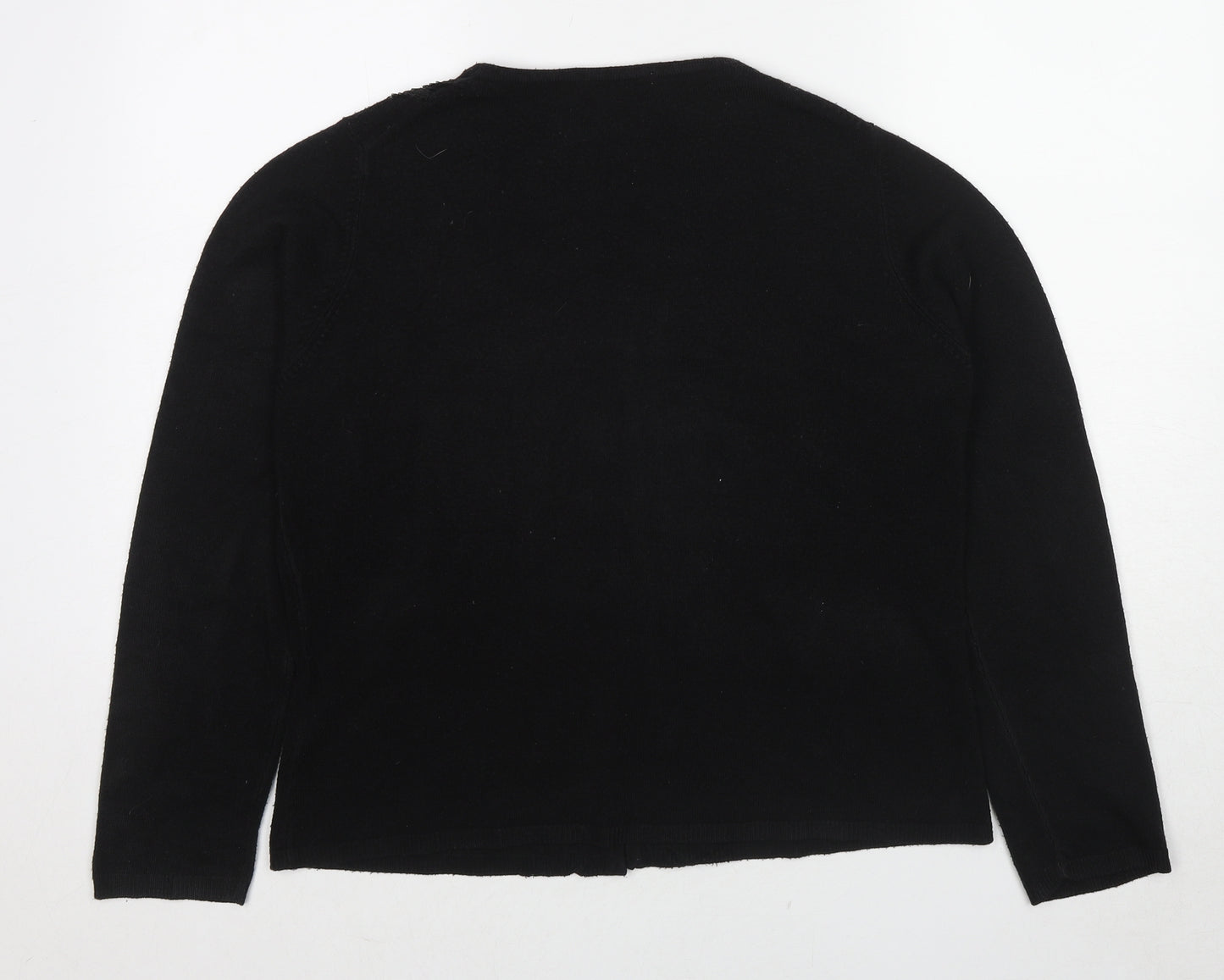 Marks and Spencer Womens Black V-Neck Acrylic Cardigan Jumper Size 18