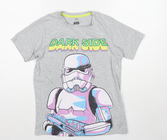 Star Wars Boys Multicoloured Cotton Basic T-Shirt Size 11-12 Years Round Neck Pullover - Stormtrooper
