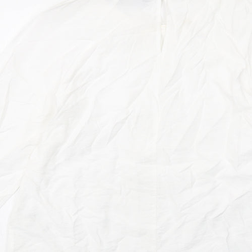 Marks and Spencer Womens White Viscose Basic Blouse Size 8 Round Neck