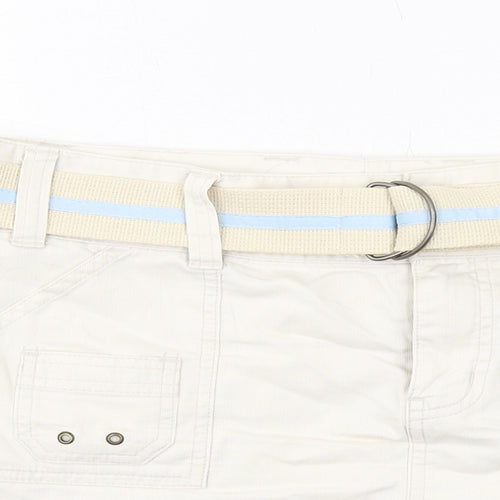 Old Navy Womens Beige Cotton Cargo Skirt Size 10 Zip - Belt included