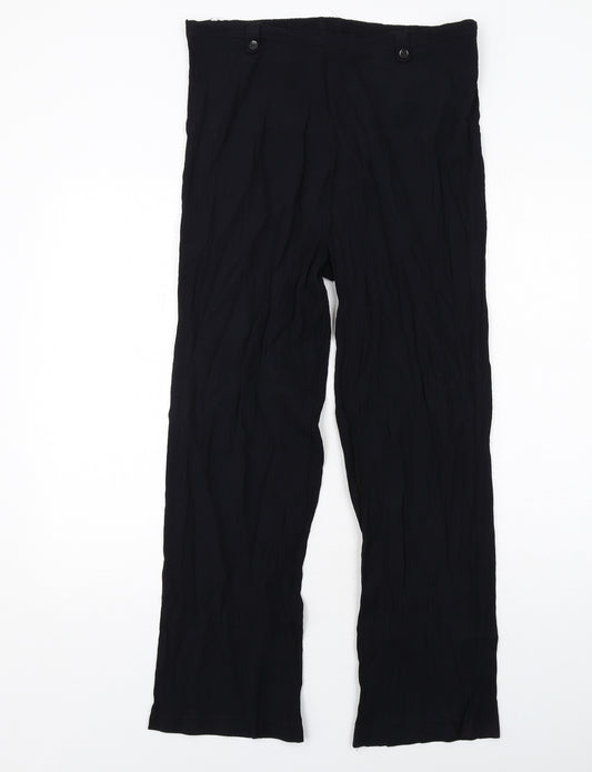 Bonmarché Womens Black Viscose Trousers Size 16 Regular