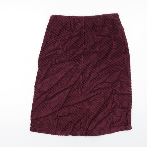 Boden Womens Purple Cotton A-Line Skirt Size 10 Zip