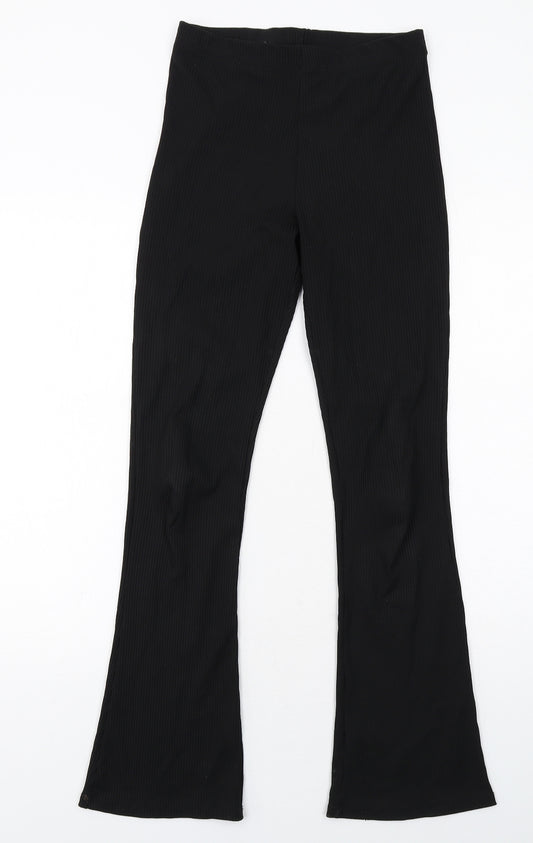 Topshop Womens Black Polyester Jogger Trousers Size 6 Regular