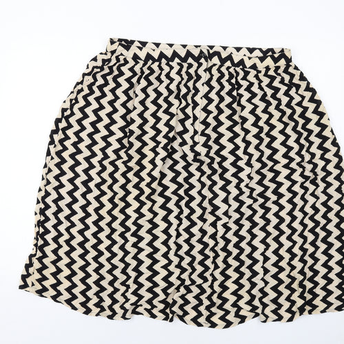 Dorothy Perkins Womens Ivory Geometric Viscose Tulip Skirt Size 16 Zip