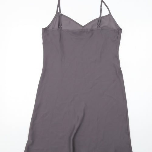 Per Una Womens Grey Polyester Slip Dress Size 16 V-Neck Pullover