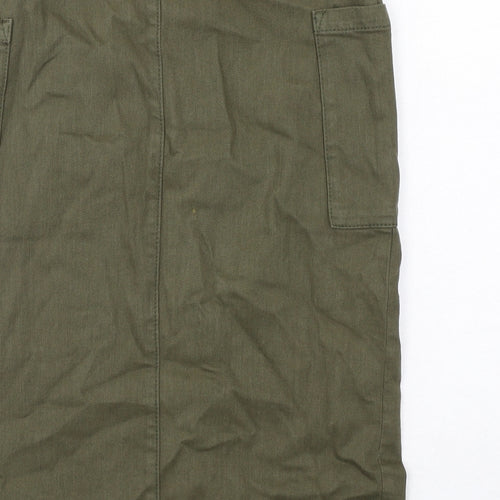 Fat Face Womens Green Cotton Cargo Skirt Size 8 Zip