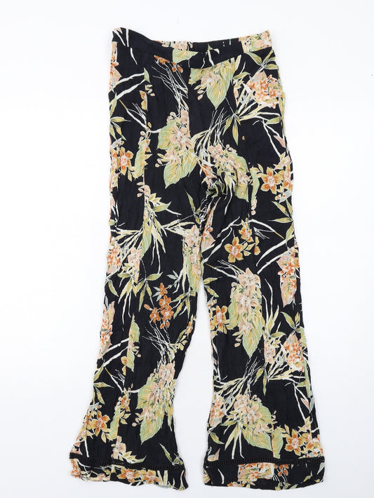 New Look Womens Multicoloured Floral Viscose Trousers Size 10 Regular