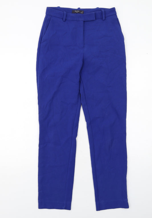 Marks and Spencer Womens Blue Polyester Chino Trousers Size 8 Regular Zip