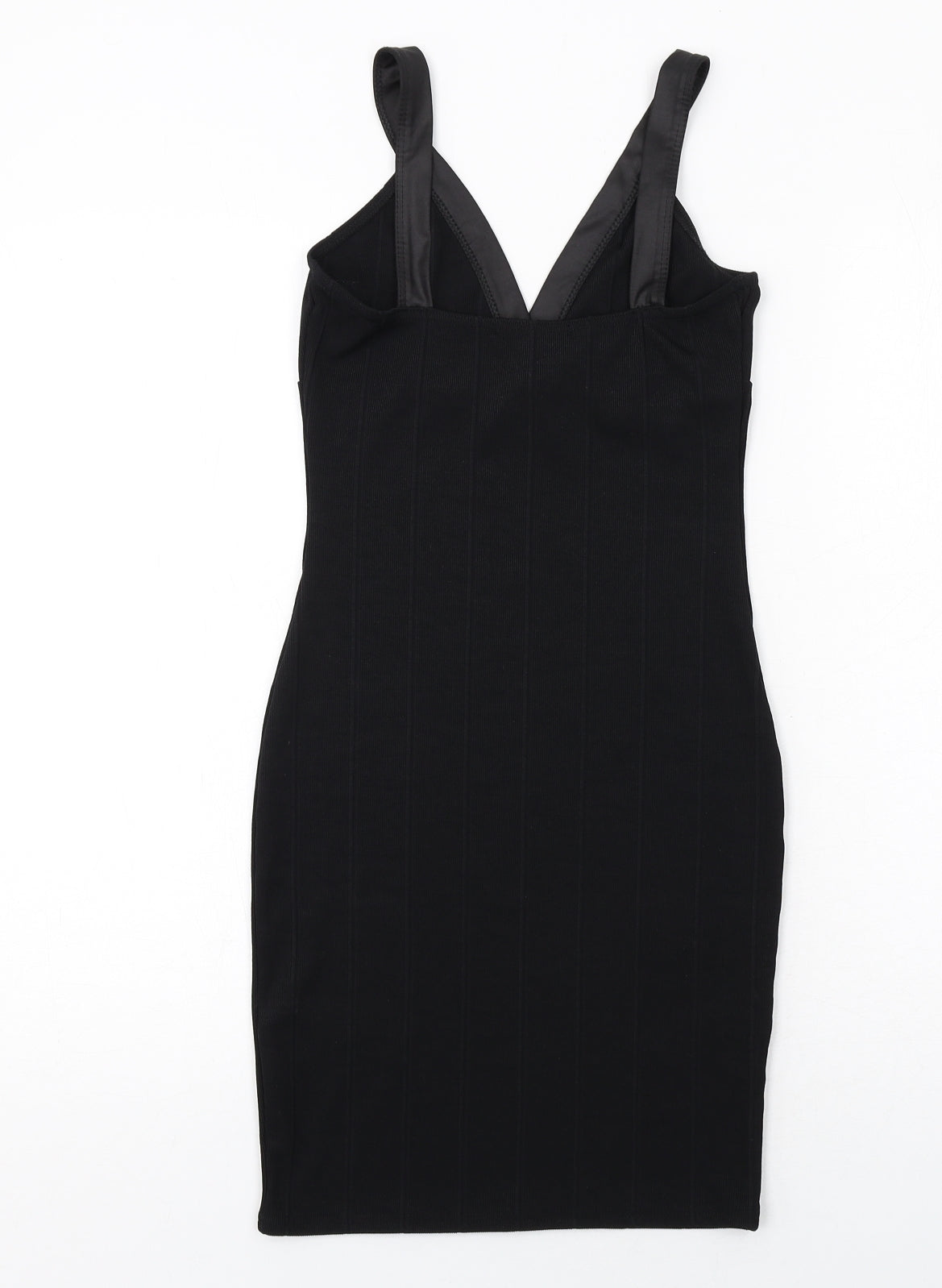 Missguided Womens Black Polyester Pencil Dress Size 8 V-Neck Pullover