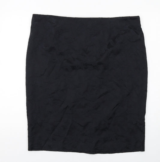 Studio 8 Womens Black Floral Cotton Straight & Pencil Skirt Size 22 Zip