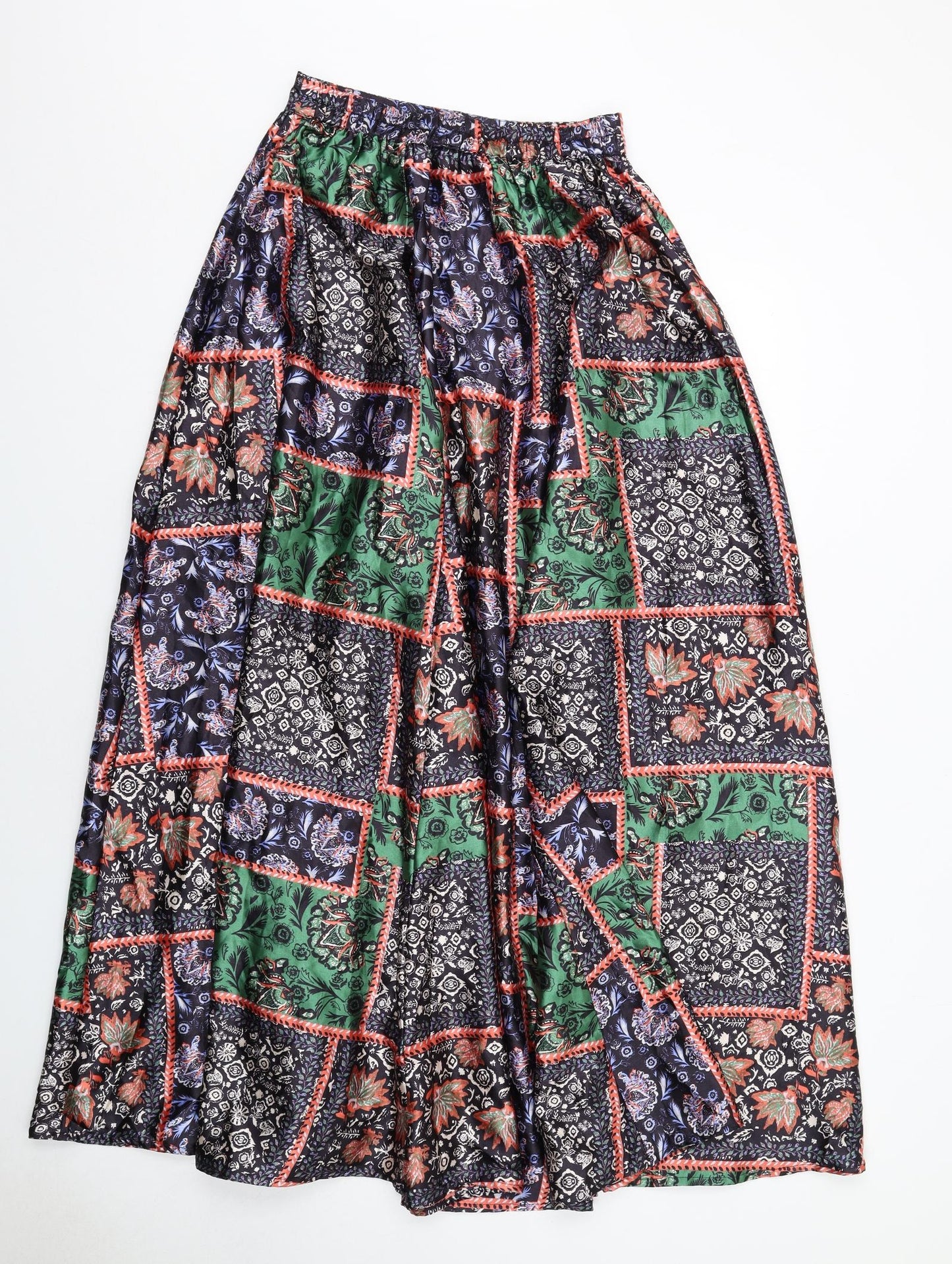Urban Gypsy Womens Multicoloured Geometric Polyester Peasant Skirt Size S