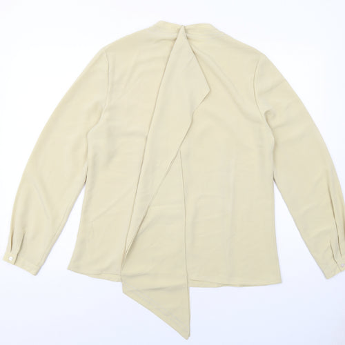 Viyella Womens Beige Polyester Basic Button-Up Size 12 Round Neck