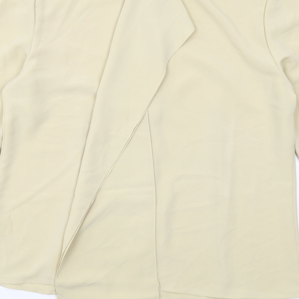 Viyella Womens Beige Polyester Basic Button-Up Size 12 Round Neck