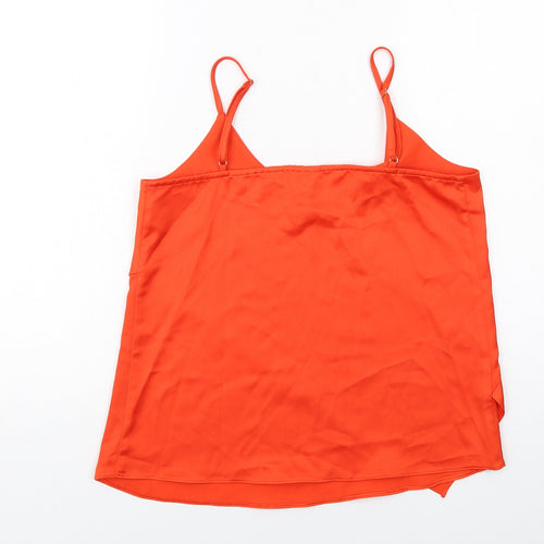 River Island Womens Orange Polyester Basic Tank Size 8 V-Neck