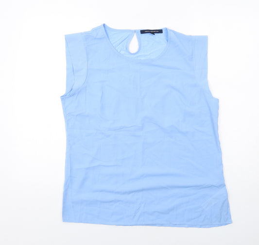 French Connection Womens Blue Polyester Basic Tank Size XL Round Neck