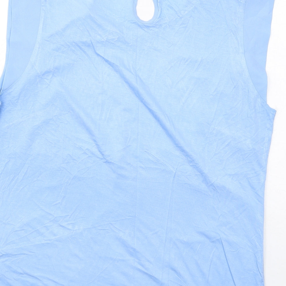 French Connection Womens Blue Polyester Basic Tank Size XL Round Neck