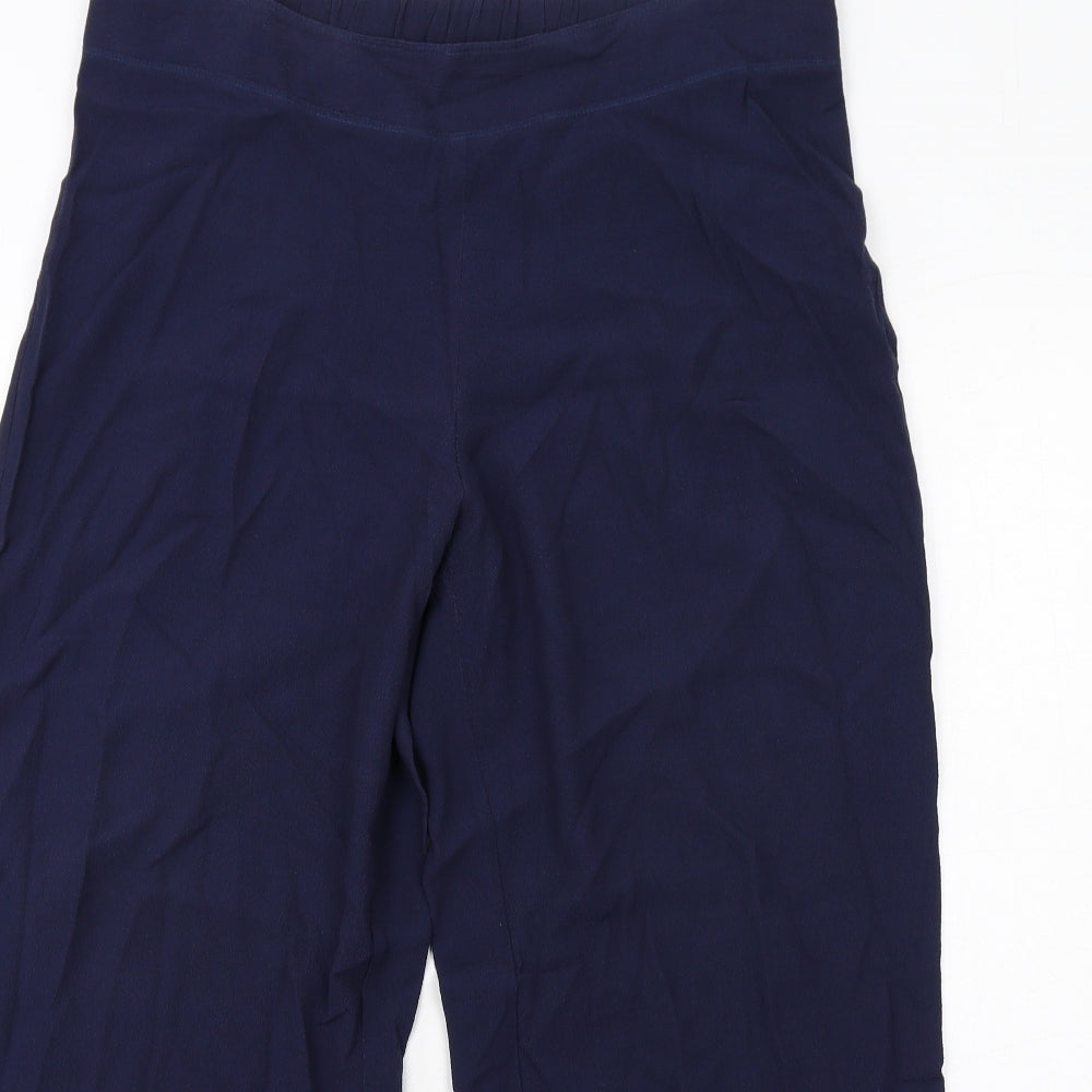 Marks and Spencer Womens Blue Viscose Trousers Size 16 Regular