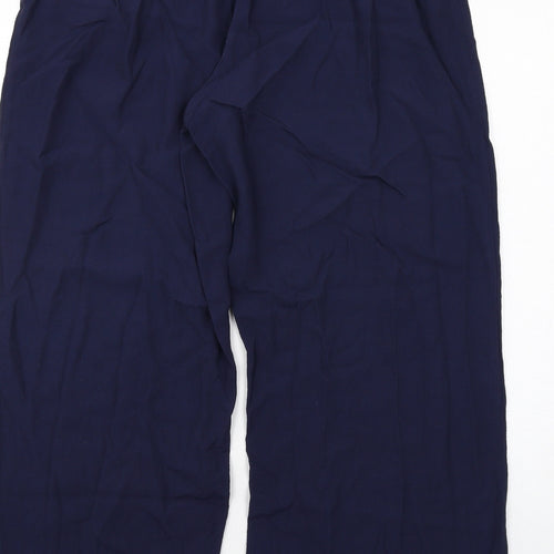 Marks and Spencer Womens Blue Viscose Trousers Size 16 Regular